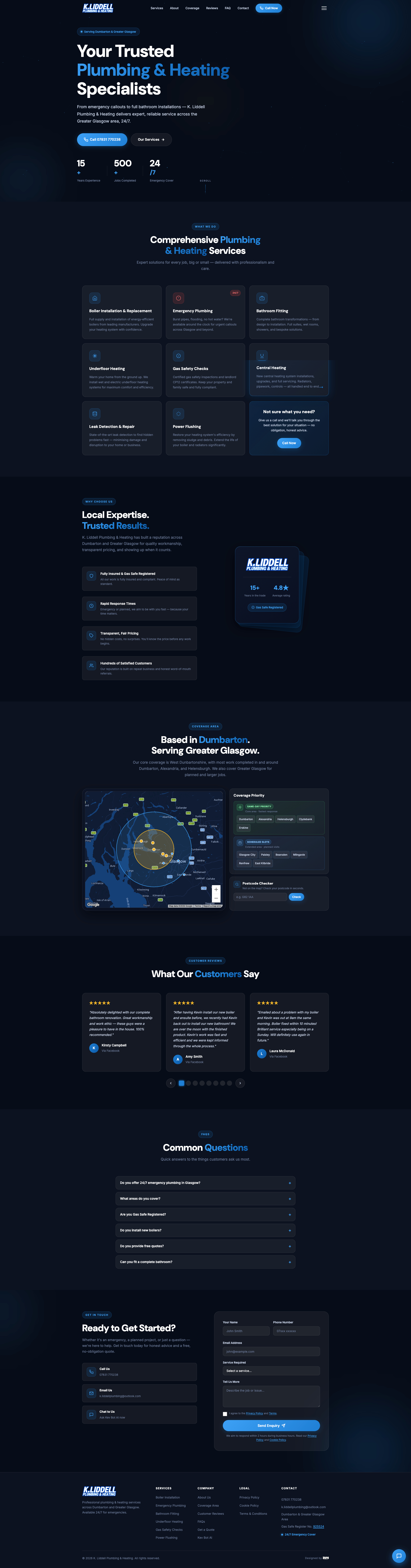 K. Liddell Plumbing & Heating — full page